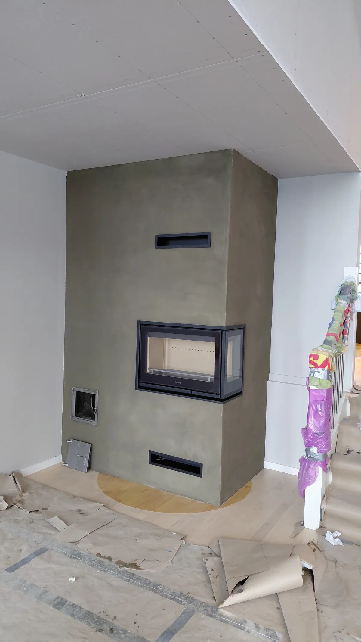 2 sidig hjørne peis fra contura bygget i stue Indre Østfold