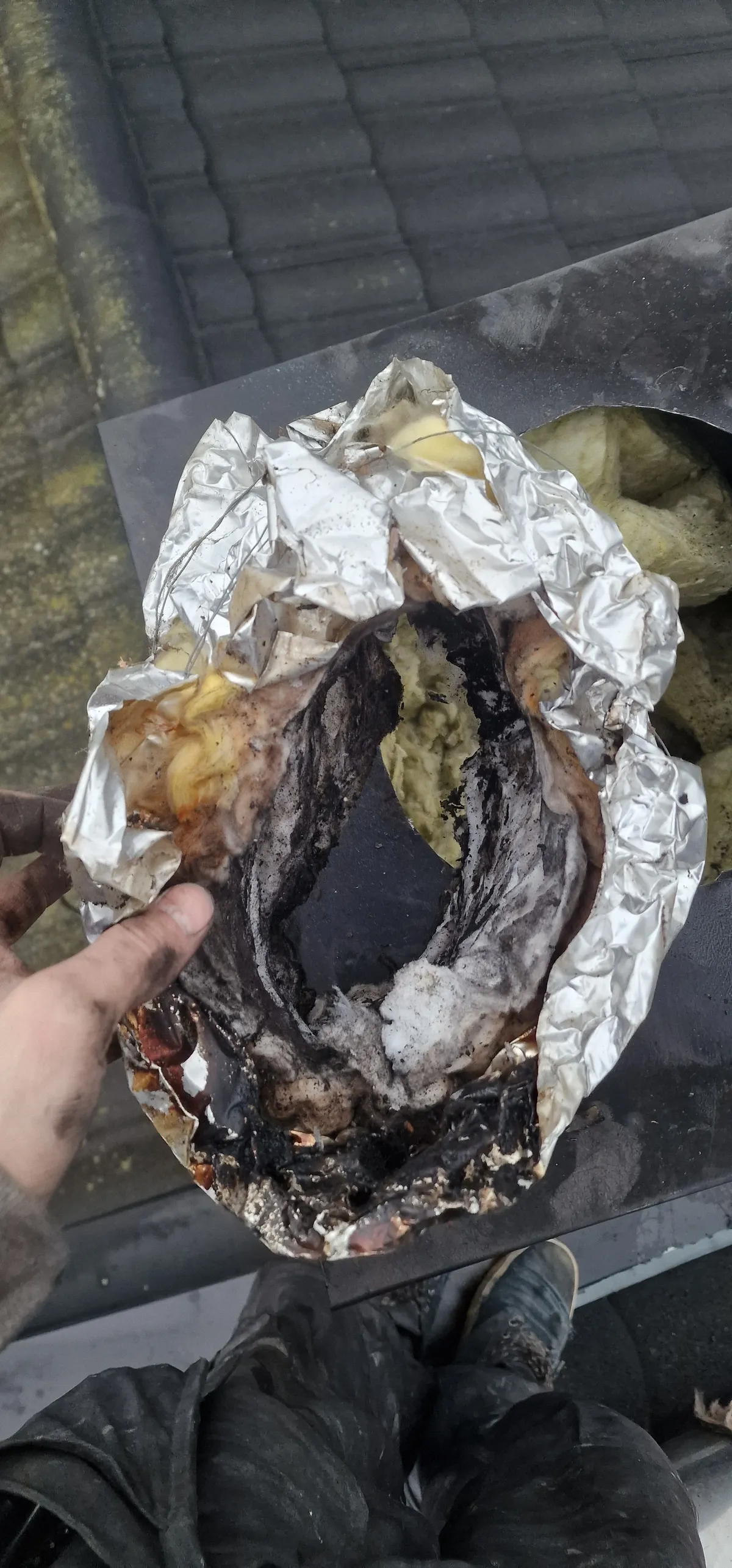 Selkirk stålpipe som isolasjon nesten har brent